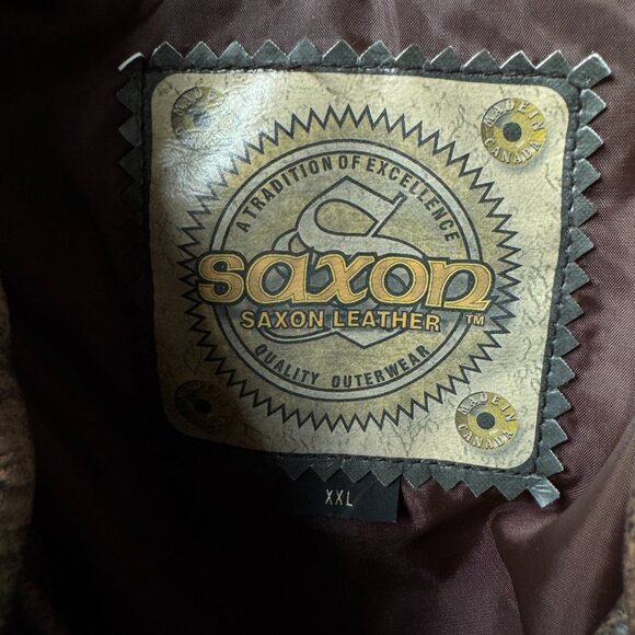 VTG Saxon Premium Leather Red Robin Burgers Aviator Jacket in Men's XXL - Picture 3 of 15